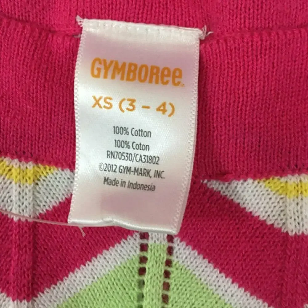 Gymboree Girls Sweater Sz XS 3 4 Belted Wavy Stripe Island‎ Lily Pink Green NEW